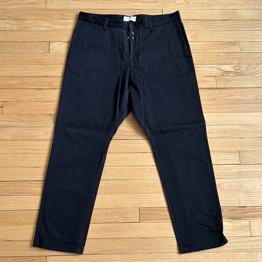 Oamc Dark Navy Chinos Relaxed Fit Full Length